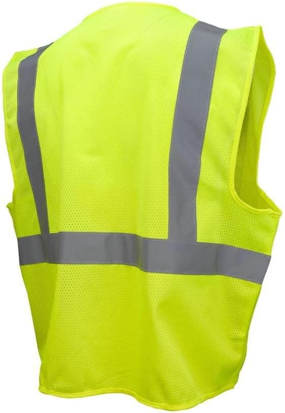 Radians Polyester Mesh Economy Class 2 High Visibility Vest with Zipper Closure Safety, Green, Large - Image 7