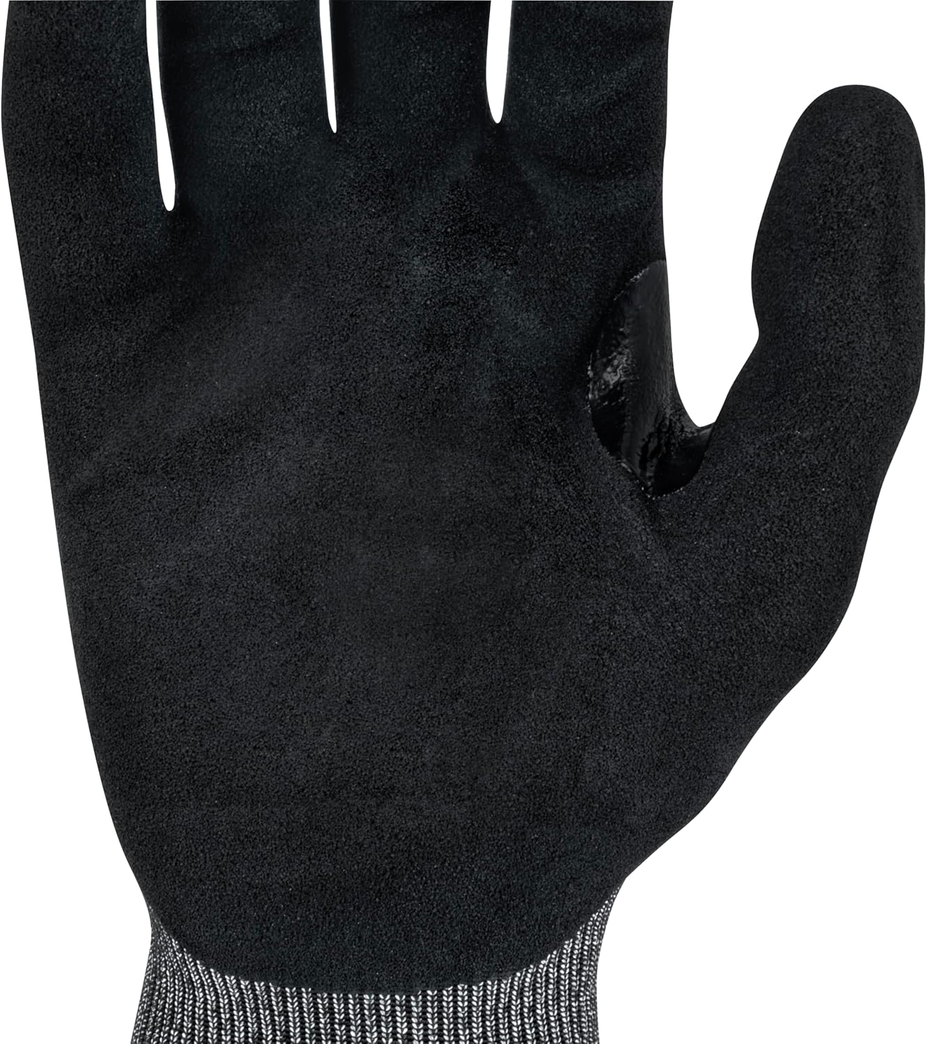 Radians RWG589M Unisex Touchscreen Cut Level A9 Sandy Foam Nitrile Coated Cut Resistant Work Glove, Gray Shell/Black Palm, Medium - Image 3