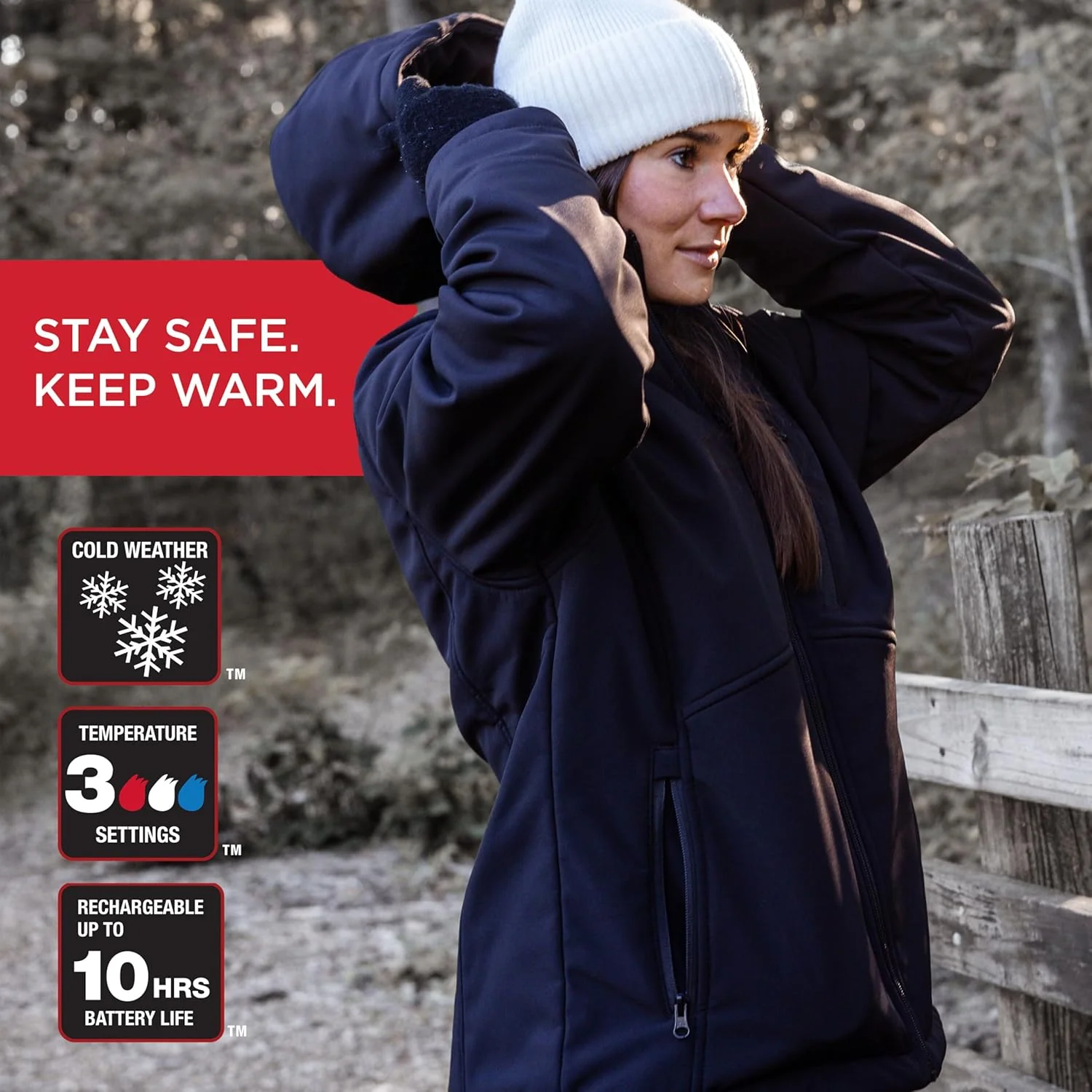Radians (RHG-J101B-M) Women's Standard Heated Apparel - Jackets, Black, Medium - Image 3