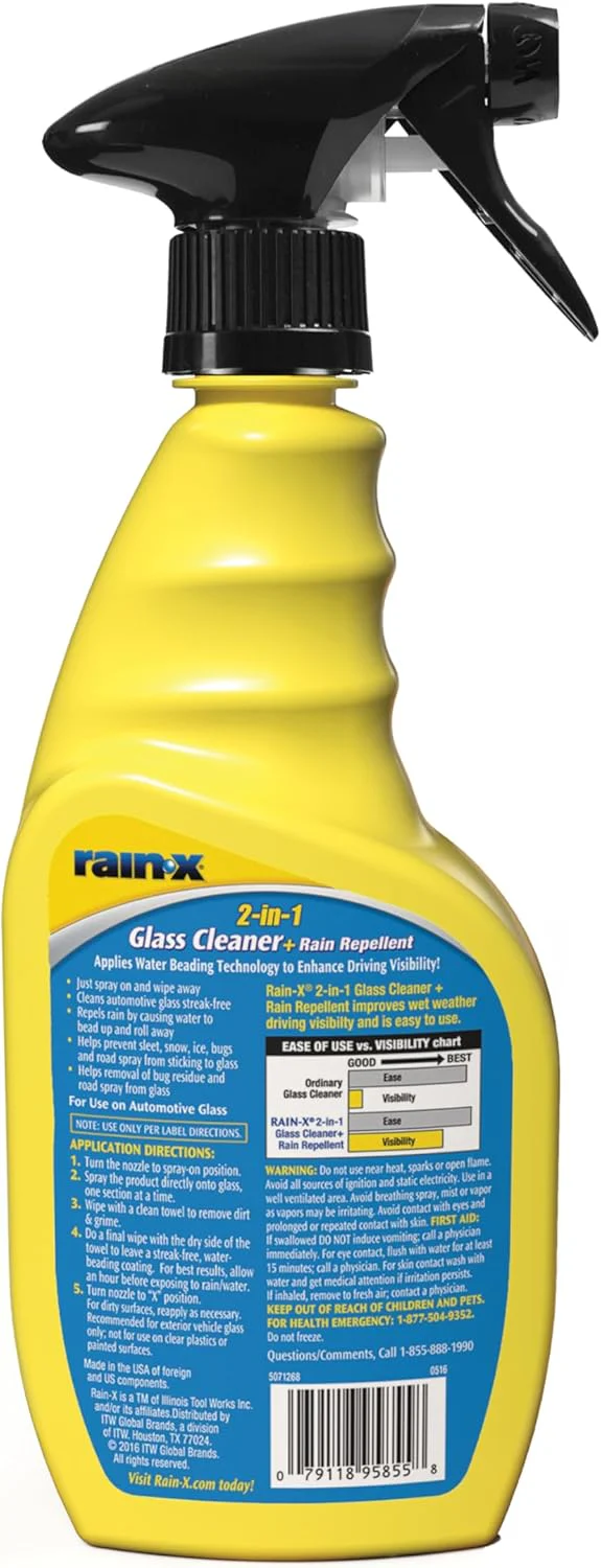 Rain-X 5071268 2-in-1 Glass Cleaner and Rain Repellant, 23 oz. (Pack of 1) - Image 3