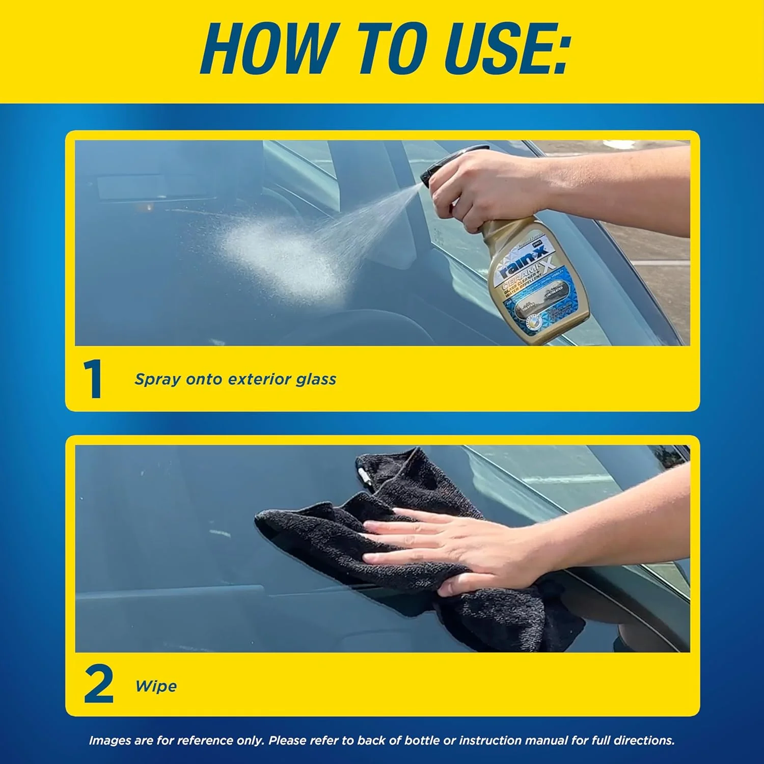 Rain-X 630178 Cerami-X Glass Cleaner + Water Repellent, Cleaning Effectively While Remaining Streak Free, Protecting Against Contaminants and Stains 16 Fl Oz (Pack of 1) - Image 4