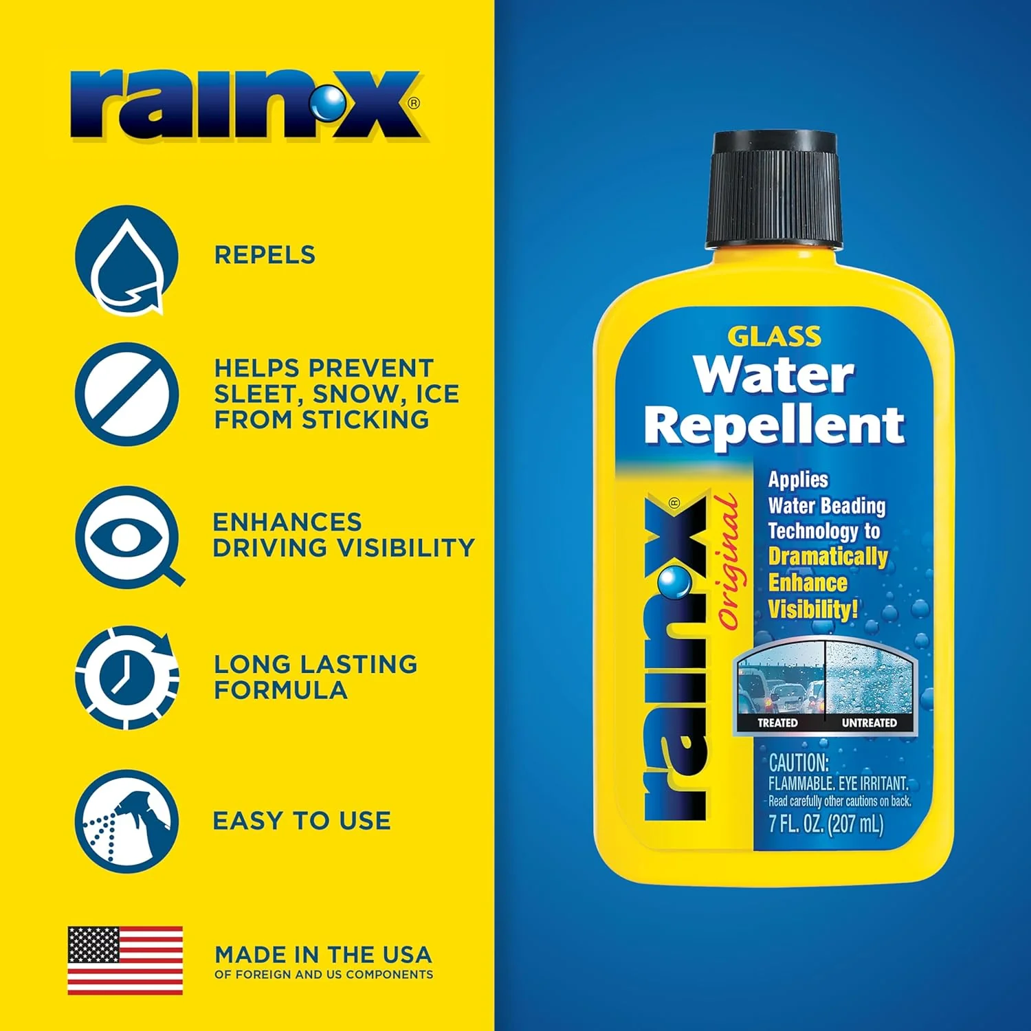 Rain-X 800002243 Exterior Glass Treatment To Dramatically Improve Wet Weather Driving Visibility, Squeeze Bottle, 7 Fl Oz (Pack of 1) - Image 5