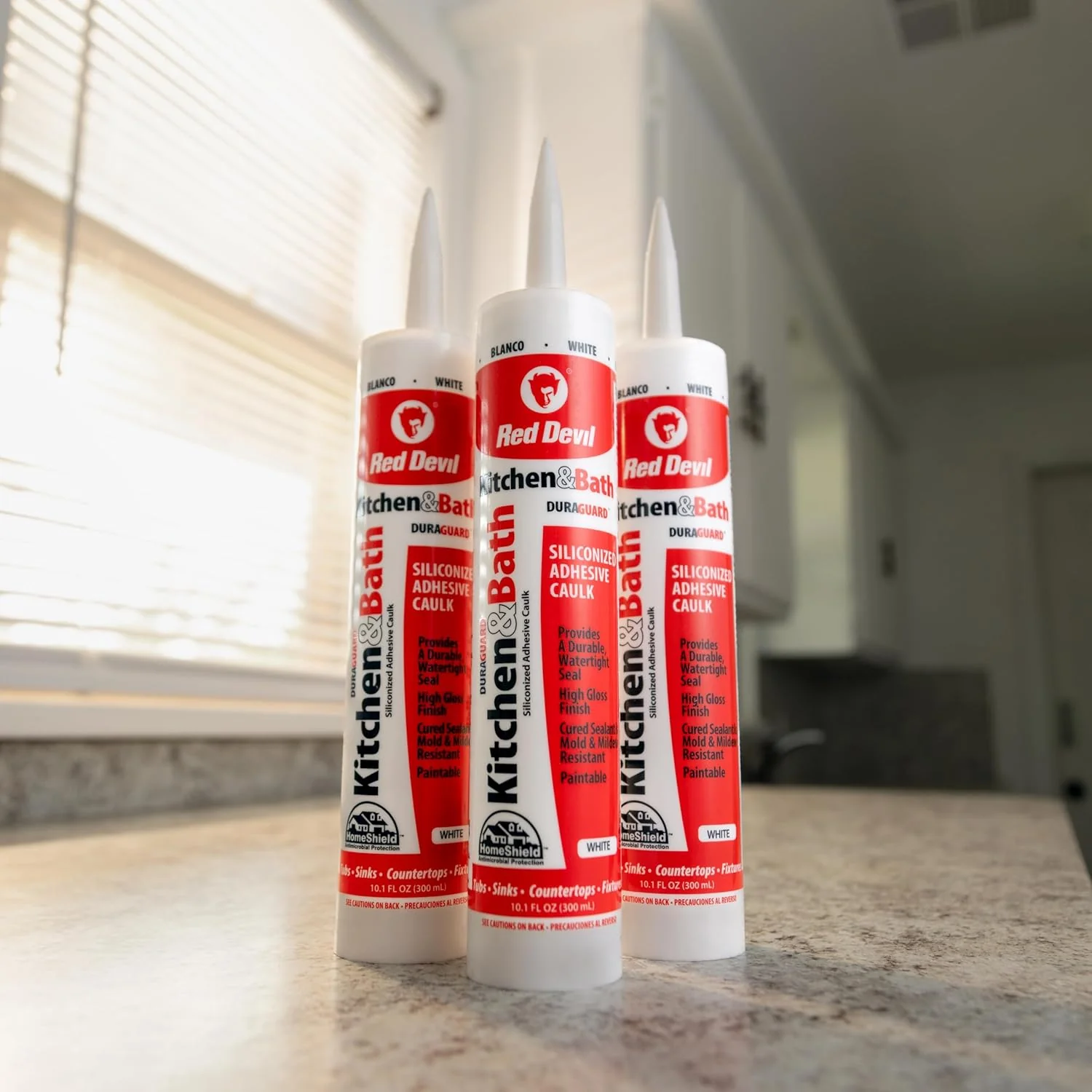 Red Devil 040520 Duraguard Kitchen & Bath Siliconized Acrylic Caulk, 5.5 oz, Biscuit - Image 3