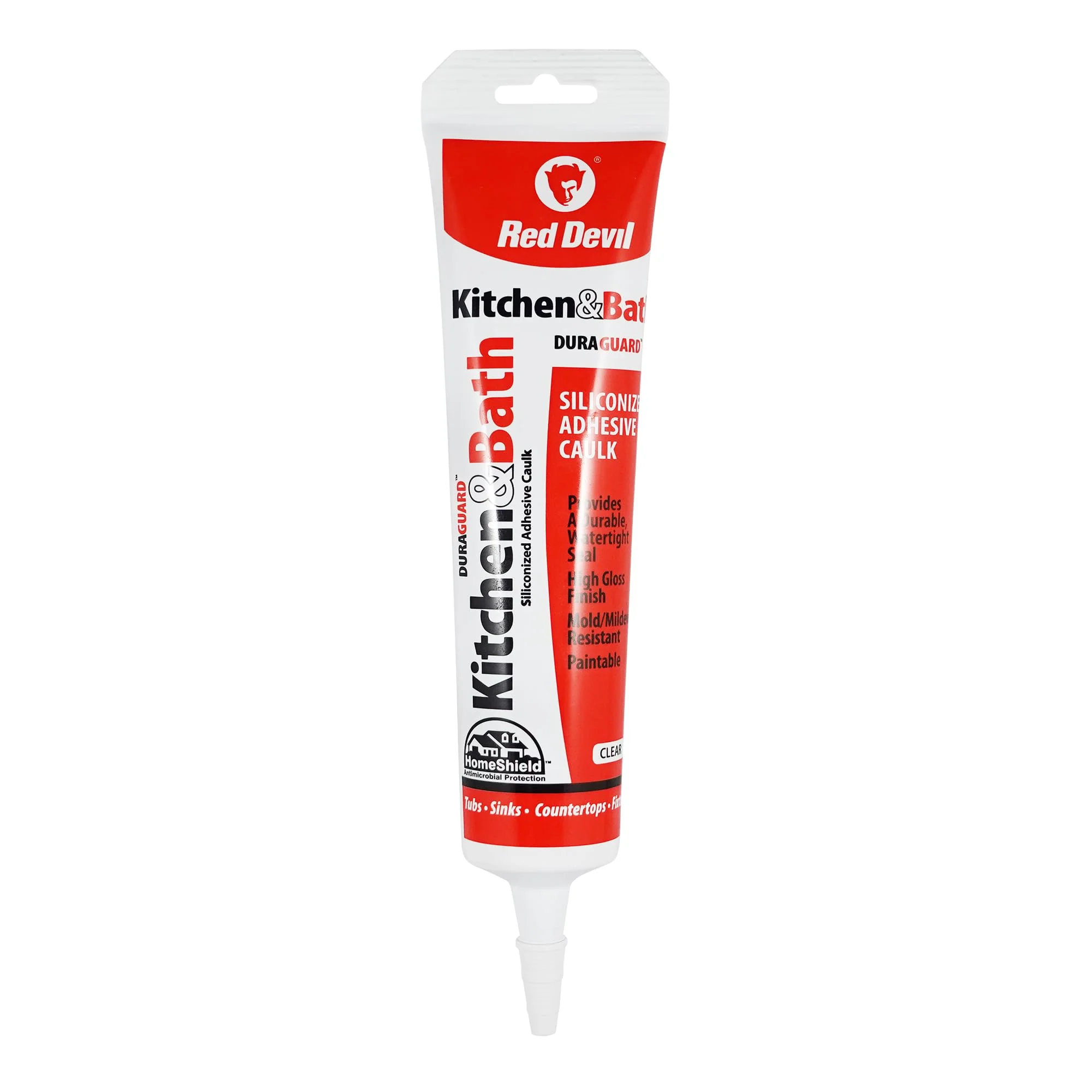 Red Devil 0445 Silicone Acrylic Caulk & Sealant, 100% Waterproof, 5.5 oz, Clear (Pack of 1)