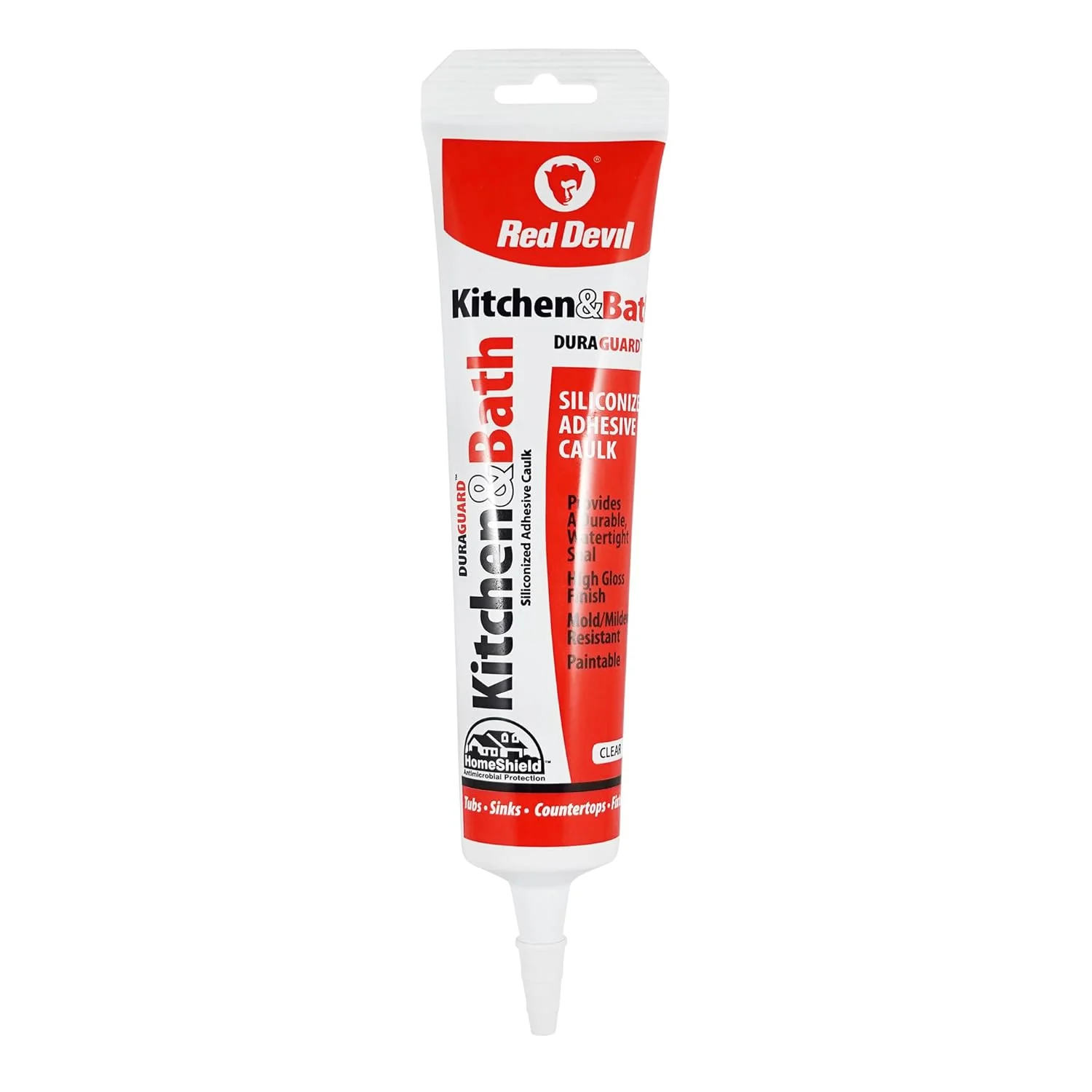 Red Devil 0445 Silicone Acrylic Caulk & Sealant, 100% Waterproof, 5.5 oz, Clear (Pack of 1) - Image 2