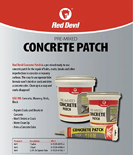 Red Devil 0644 Pre-Mixed Concrete Patch, 1 Quart, Pack of 1, Gray - Image 2