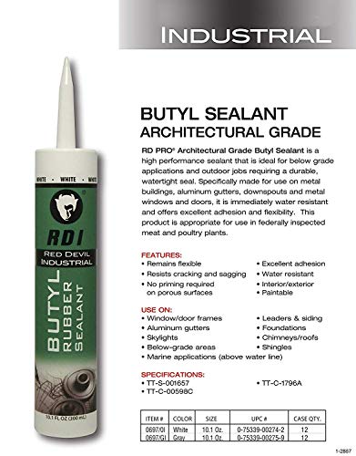 Red Devil 0697GI RD Pro Butyl Rubber Sealant, 1-Pack, Gray - Image 2