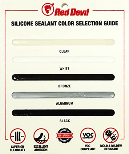 Red Devil 0826 100% Silicone Sealant Architectural Grade, Silicone Architectural Grade RTV Sealant, A Water-Resistant Adhesive for Interior and Exterior Use, 9.8 oz. Tube, Clear, 12 Pack - Image 4