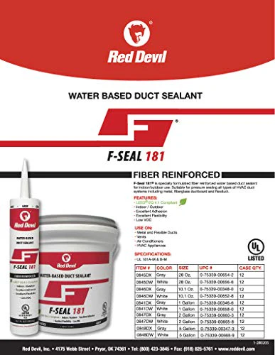 Red Devil F-Seal 181 Fiber Reinforced Water Based Duct Sealant, 1 Gallon, Gray - Image 6