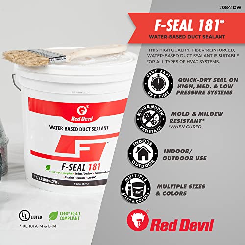 Red Devil 0846DX F Seal 181 Fiber Reinforced Water Based Duct Sealant, 10.1 oz., Gray, 1 Pack - Image 3