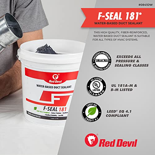 Red Devil 0846DX F Seal 181 Fiber Reinforced Water Based Duct Sealant, 10.1 oz., Gray, 1 Pack - Image 4