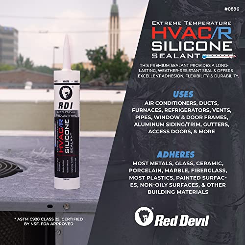 Red Devil 089650 Extreme Temperature HVAC/R Silicone Sealant, Long-Lasting Weather-Resistant Adhesive, 280 ml, Aluminum, 12-Pack - Image 3
