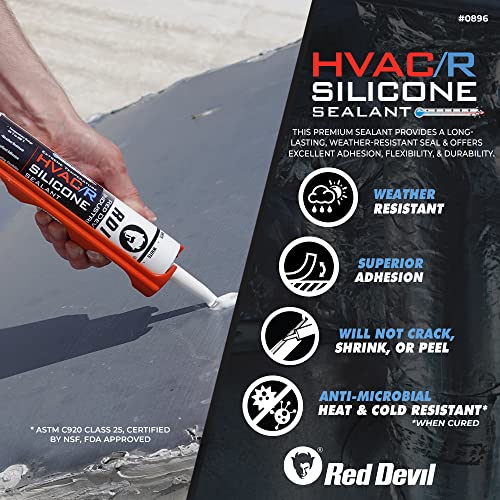 Red Devil 089650 Extreme Temperature HVAC/R Silicone Sealant, Long-Lasting Weather-Resistant Adhesive, 280 ml, Aluminum, 12-Pack - Image 4