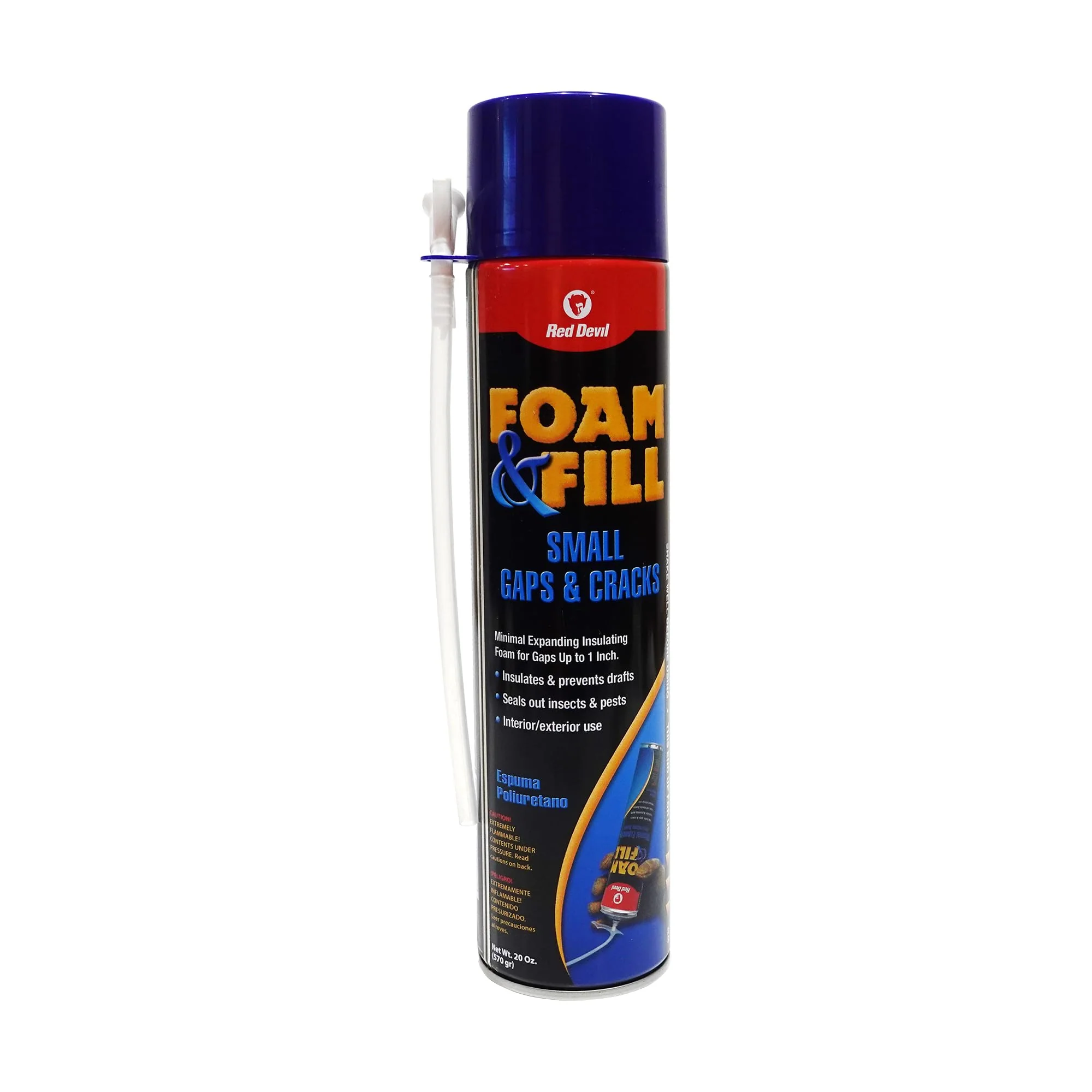 Red Devil 0920 Spray Foam & Fill Small Gaps & Cracks Expanding Insulation, Polyurethane Sealant, 20 oz, Off-White, Pack of 1 20 oz Pack of 1