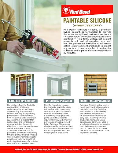 Red Devil 0985 Paintable Silicone Hybrid Sealant, 9 oz., White, 1 Pack - Image 3