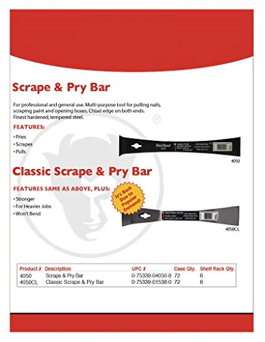 Red Devil 4050CL Classic Scrape & Pry bar Silver - Image 2