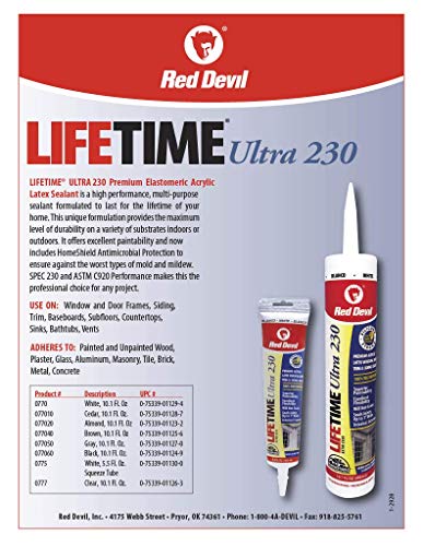 Red Devil Lifetime Ultra 230 Premium Elastomeric Acrylic Latex Sealant - Image 2