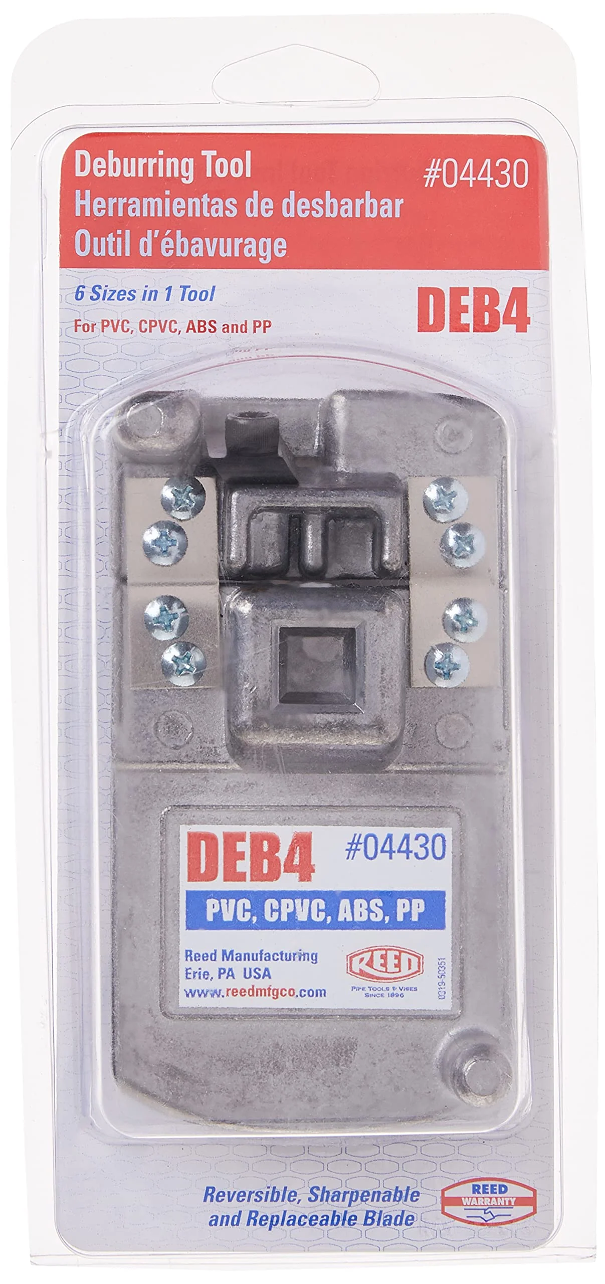Reed Tool Deburring Tool for Plastic, 1-1/4 to 4-Inch - Image 4