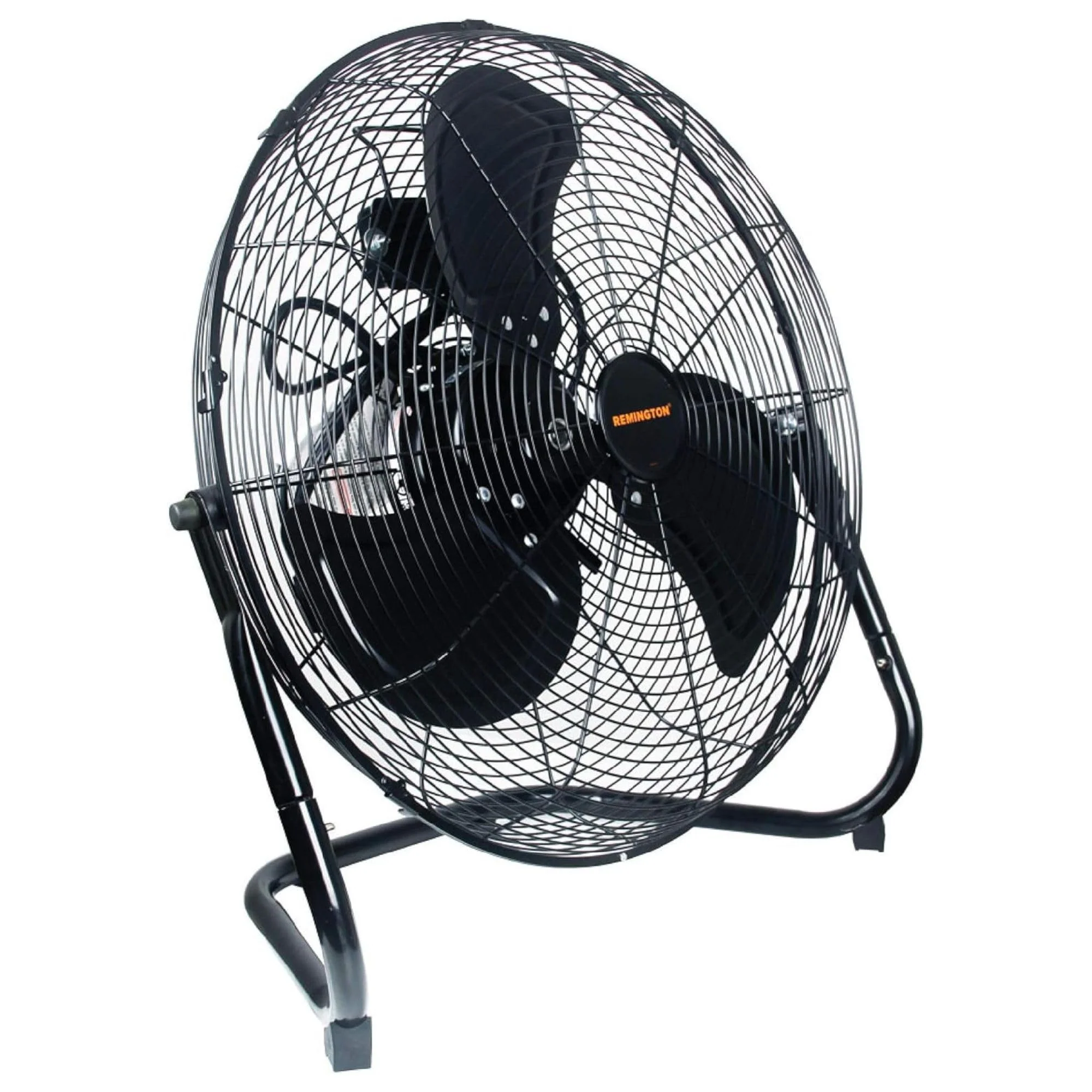 Remington 20REM-F High Velocity Floor Fan, 3 Speed Portable Cooling Unit, Heavy Duty Metal Airflow for Large Shops, Garages, and Warehouses, 20 Inch, Black