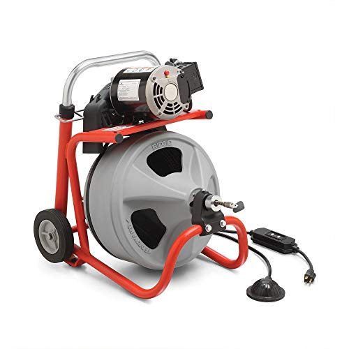 RIDGID 26998 Model K-400 Drain Cleaning 120-Volt Drum Machine Kit with C-45IW 1/2" x 75' Cable, White, Black, Red - Image 2