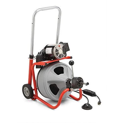 RIDGID 26998 Model K-400 Drain Cleaning 120-Volt Drum Machine Kit with C-45IW 1/2" x 75' Cable, White, Black, Red - Image 5