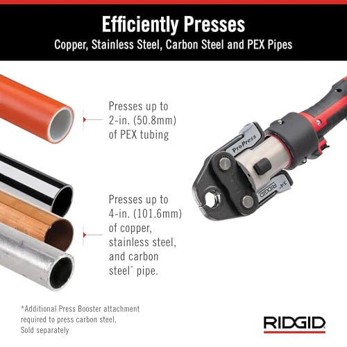 RIDGID 67178 Model RP 351 ProPress Standard Press Tool Kit with Battery, Charger, 1/2" to 2" Press Tool Jaws, and Carrying Case - Image 5