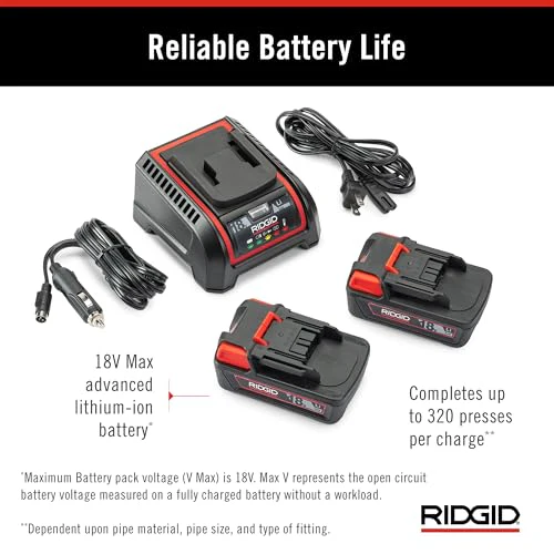 RIDGID 67178 Model RP 351 ProPress Standard Press Tool Kit with Battery, Charger, 1/2" to 2" Press Tool Jaws, and Carrying Case - Image 7