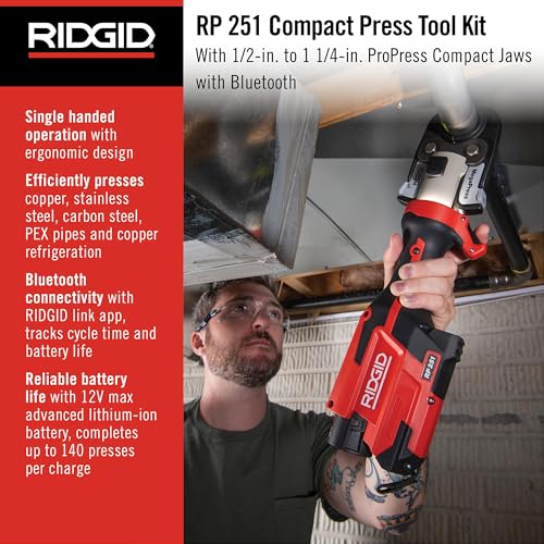 RIDGID 78148 RP 251 Press Tool Battery Kit with ProPress Jaws (1/2"-1 1/4") - Image 3