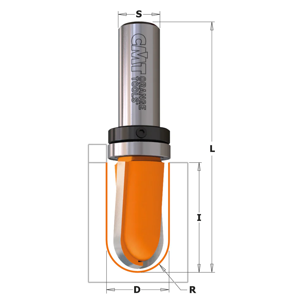 ROUND NOSE BIT R=5/16'' 5/8''x3/8''x2'' S=1/4'' - Image 2