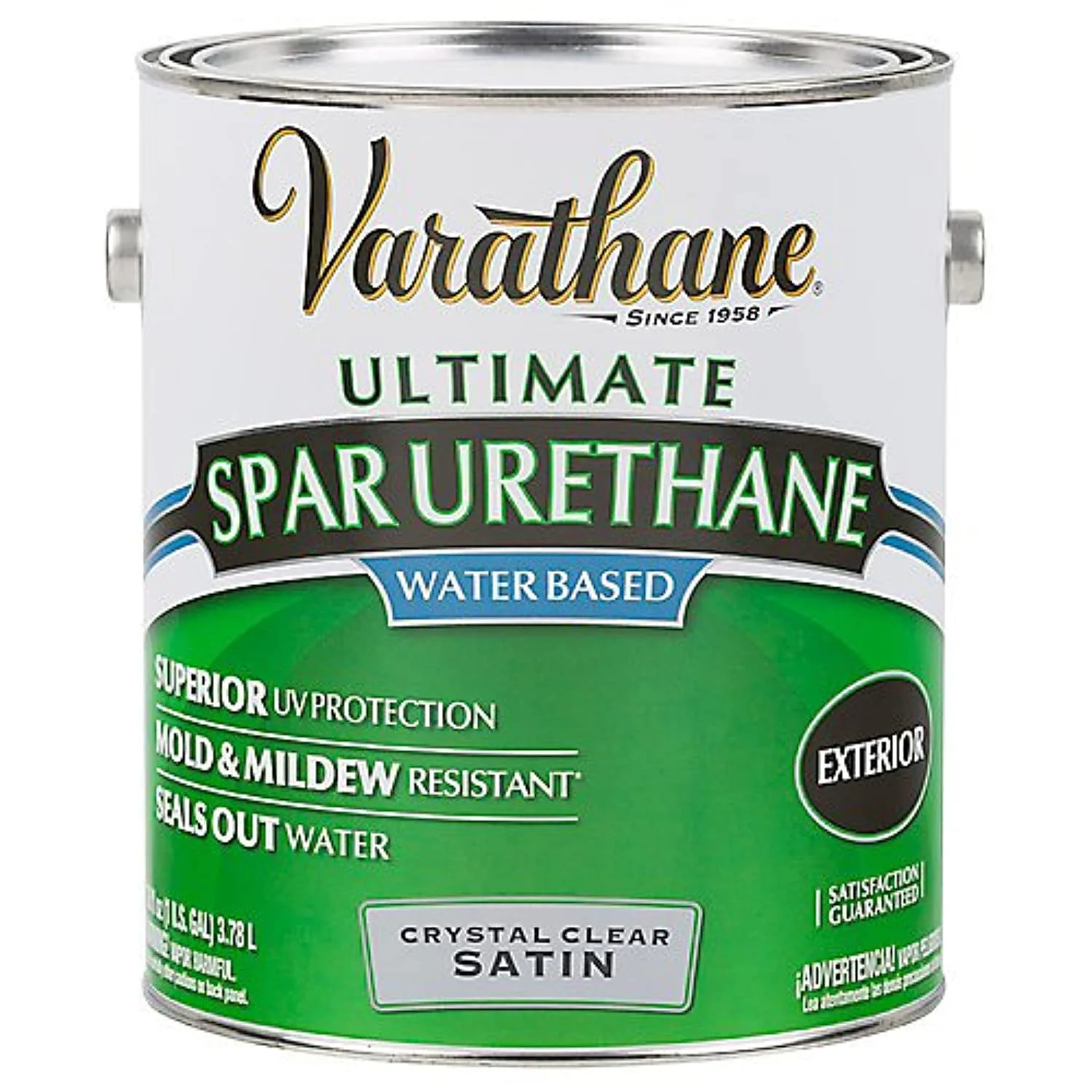 Rust-Oleum 250231 Outdoor Clear Satin Water-Based Exterior Spar Urethane, Gallon