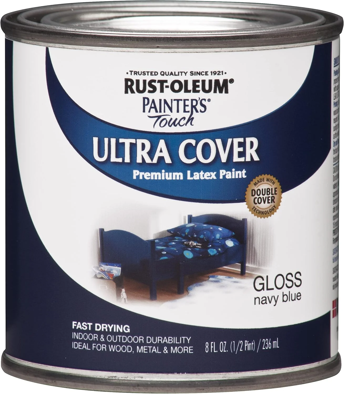 Rust-Oleum 1922730 Painter's Touch Brush Enamel Paint, 8 Fl Oz, Gloss Navy Blue (Pack of 1) - Image 2
