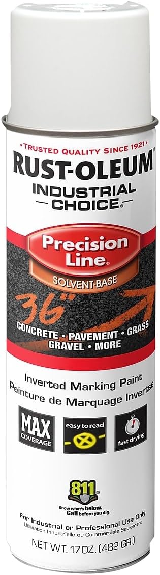 Rust-Oleum 203030 M1600/M1800 System Industrial Choice Precision Line Inverted Marking Paint, 17 Ounce, White (Pack of 12) - Image 4
