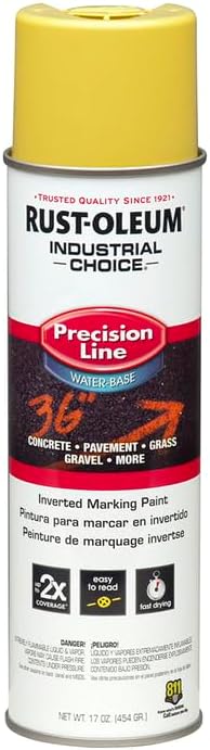 Rust-Oleum 203034 Industrial Choice Water-Based Inverted Marking Spray Paint, High Visibility Yellow, 17 oz (Pack of 12) - Image 2