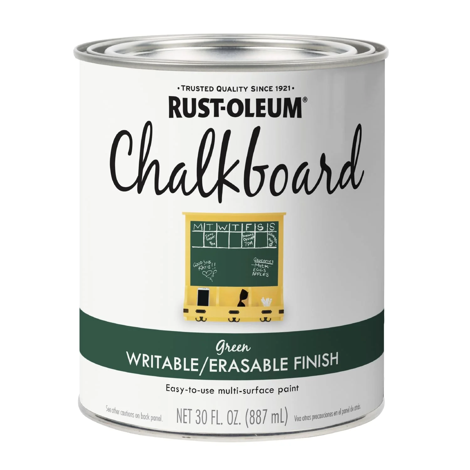 Rust-Oleum 206438 Specialty Chalkboard Brush-On Paint, 30 Oz, Green, 11 Fl Oz (Pack of 1)