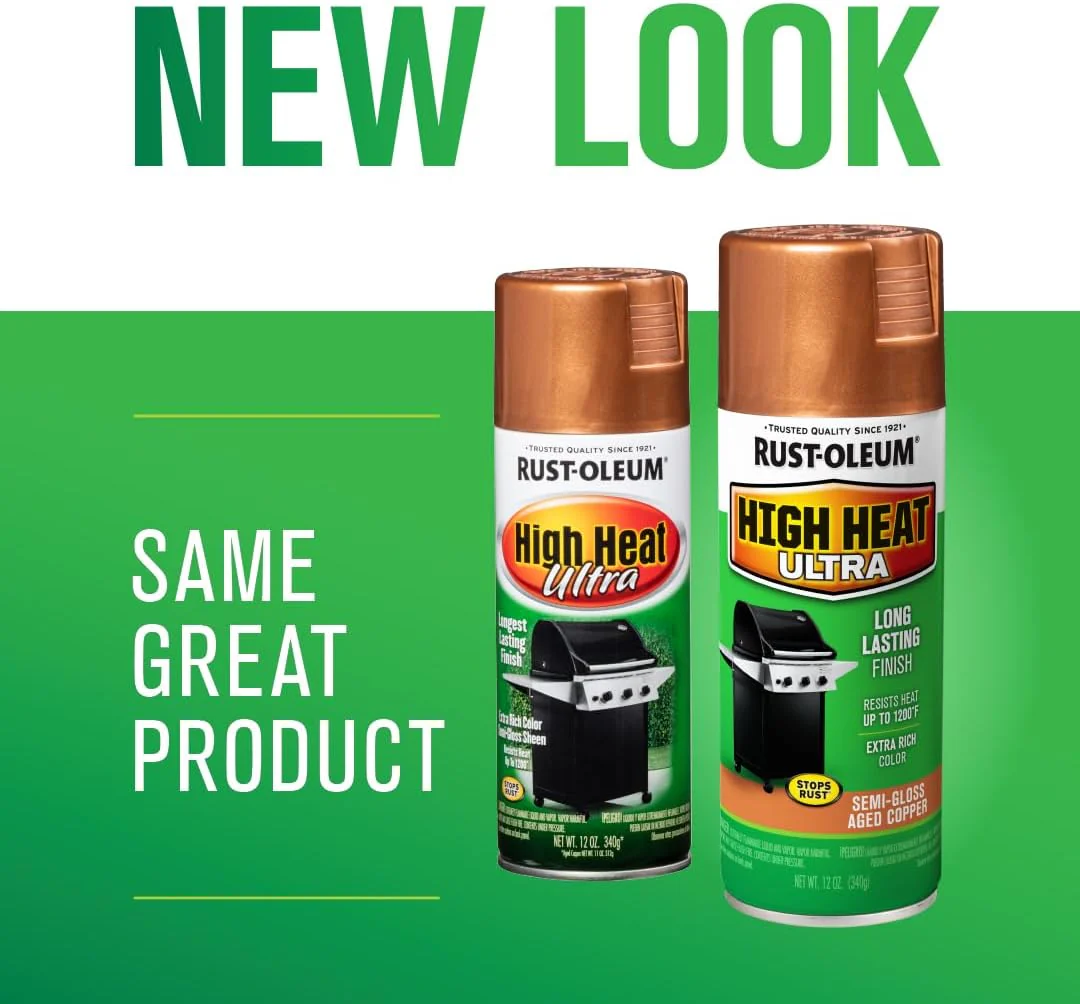 Rust-Oleum 241232 High Heat Ultra Spray Paint, 12 oz, Aged Copper (Pack of 6) - Image 3