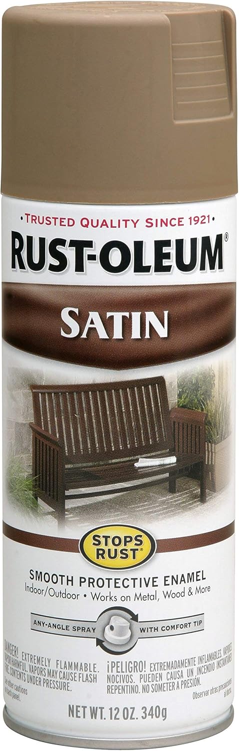 Rust-Oleum 241238 Stops Rust Spray Paint, 12 Oz, Satin Dark Taupe (Pack of 6) - Image 2