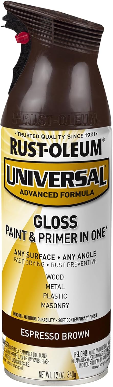 Rust-Oleum 245215 Universal All Surface Spray Paint, 12 oz, Gloss Espresso Brown (Pack of 1) - Image 2