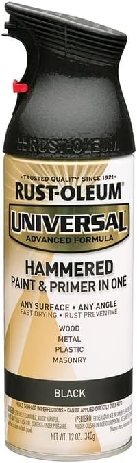 Rust-Oleum 245217 Universal All Surface Hammered Spray Paint, 12 oz, Black (Pack of 6) - Image 5