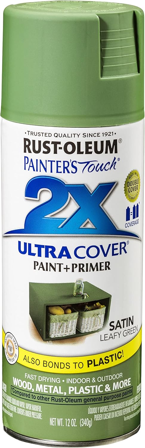 Rust-Oleum 249072 Painter's Touch 2X Ultra Cover Spray Paint, 12 oz, Satin Leafy Green (Pack of 1) - Image 2
