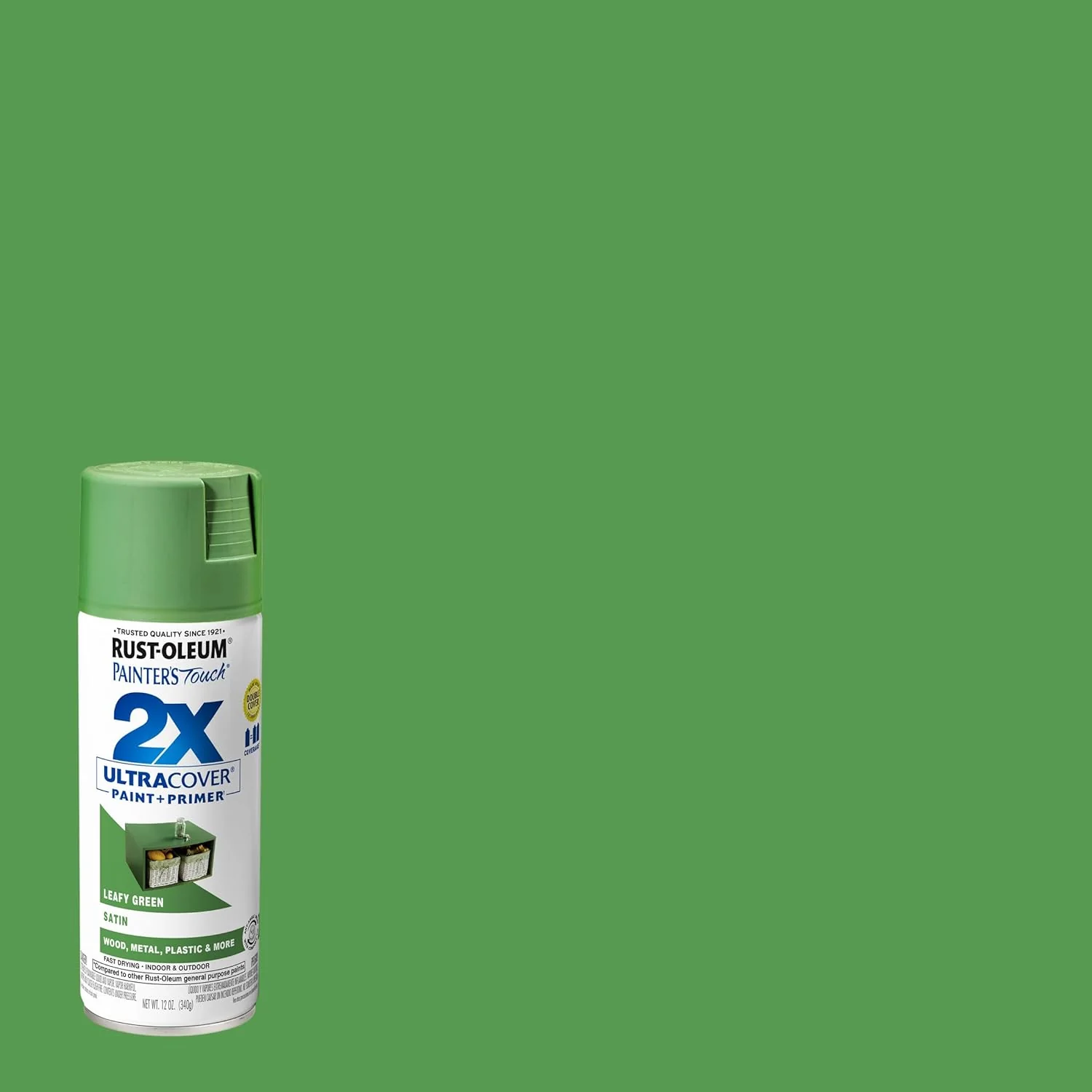 Rust-Oleum 249072 Painter's Touch 2X Ultra Cover Spray Paint, 12 oz, Satin Leafy Green (Pack of 1) - Image 3