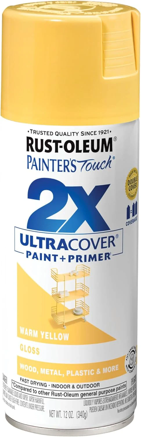 Rust-Oleum 249091 Painter's Touch 2X Ultra Cover Spray Paint, 12 oz, Gloss Warm Yellow (Pack of 1) - Image 2