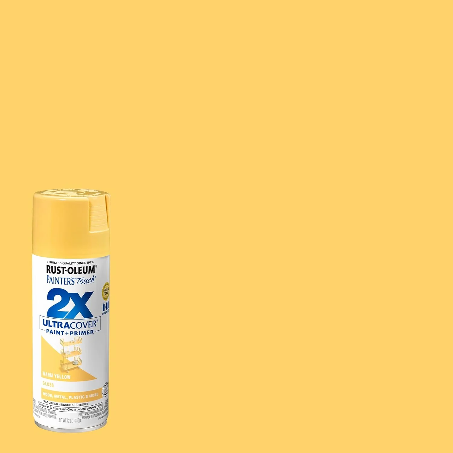 Rust-Oleum 249091 Painter's Touch 2X Ultra Cover Spray Paint, 12 oz, Gloss Warm Yellow (Pack of 1) - Image 3