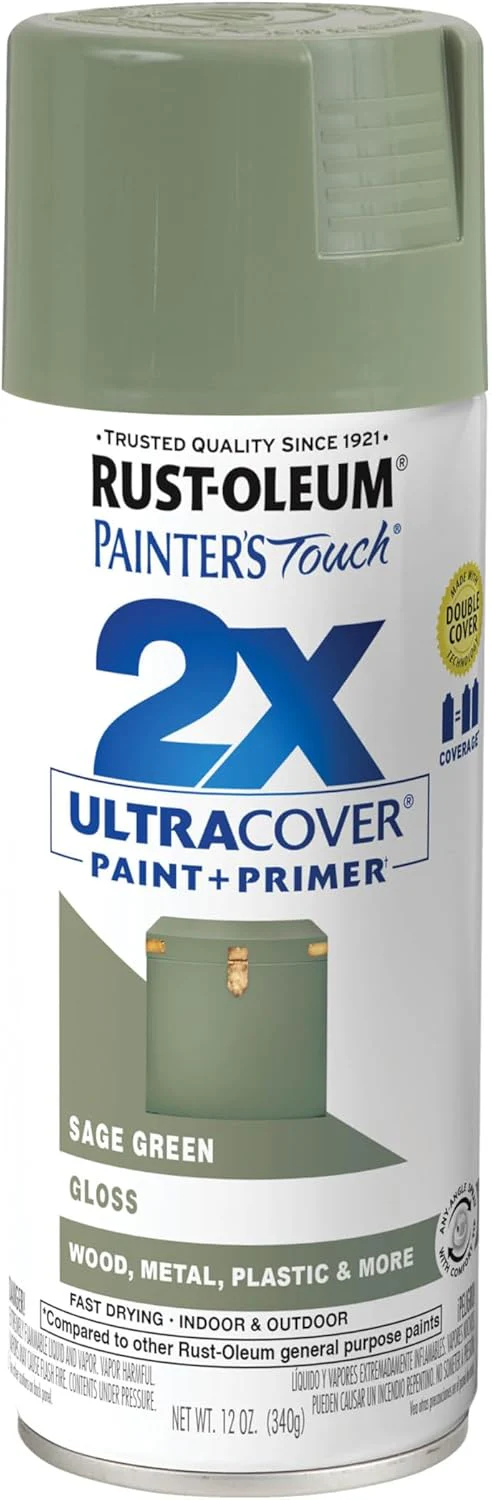 Rust-Oleum 249094 Painter's Touch 2X Ultra Cover Spray Paint, 12 oz, Gloss Sage Green (Pack of 1) - Image 2