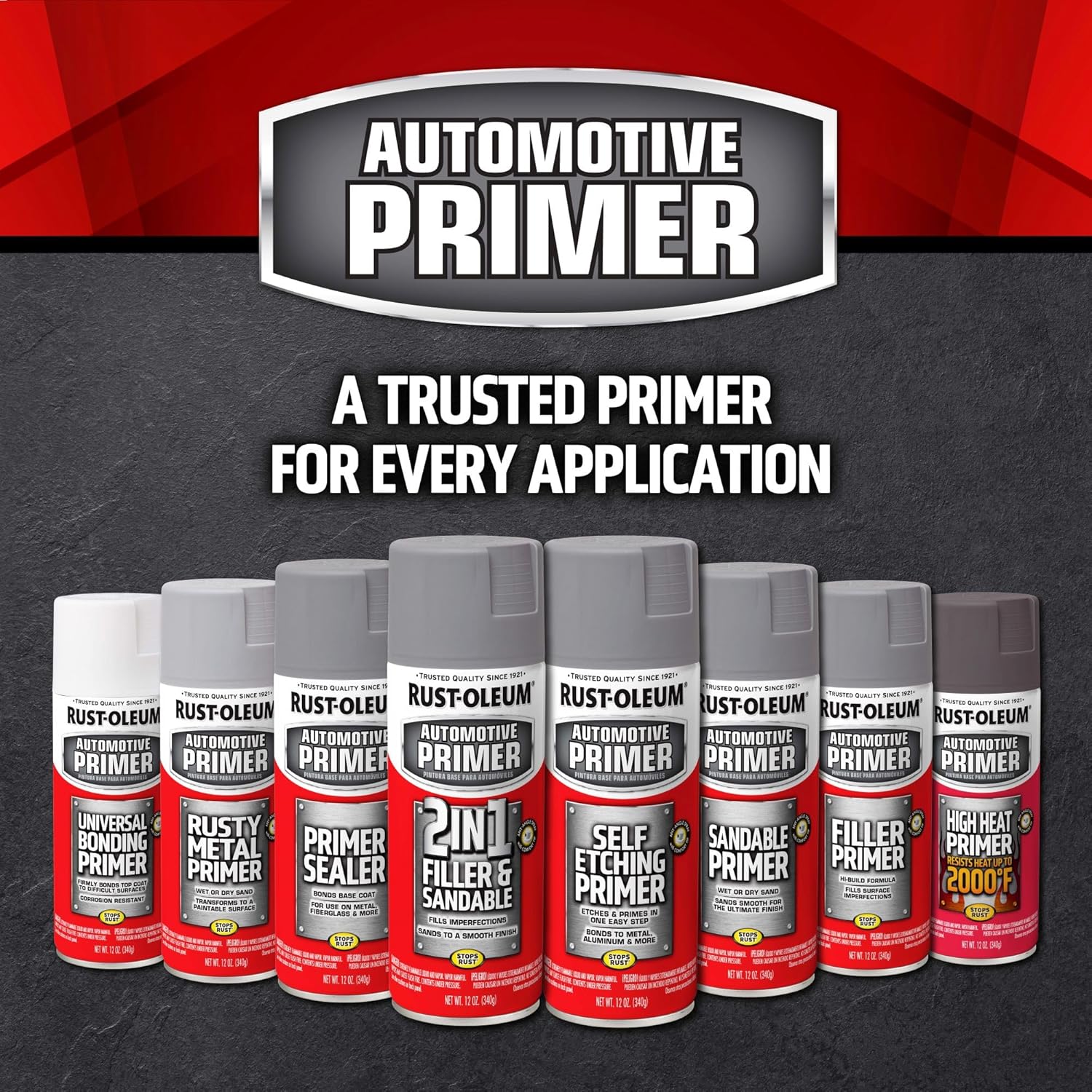 Rust-Oleum 249418 Automotive Sandable Primer Spray, 12 oz, Black (Pack of 6) - Image 8