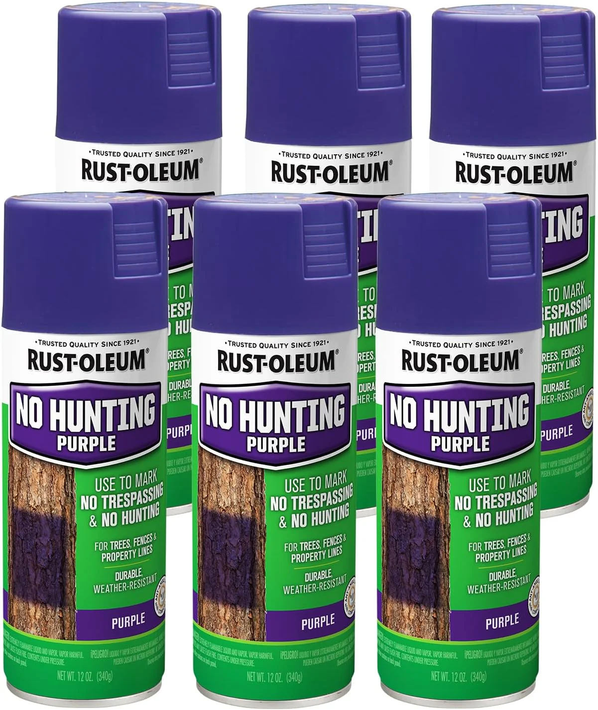 Rust-Oleum 270970 Specialty No Hunting Purple Spray Paint, 12 oz (Pack of 6) - Image 2
