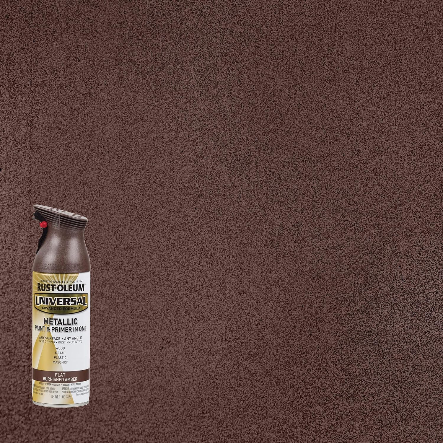 Rust-Oleum 271472 Universal All Surface Metallic Spray Paint, 11 oz, Flat Burnished Amber (Pack of 6) - Image 3