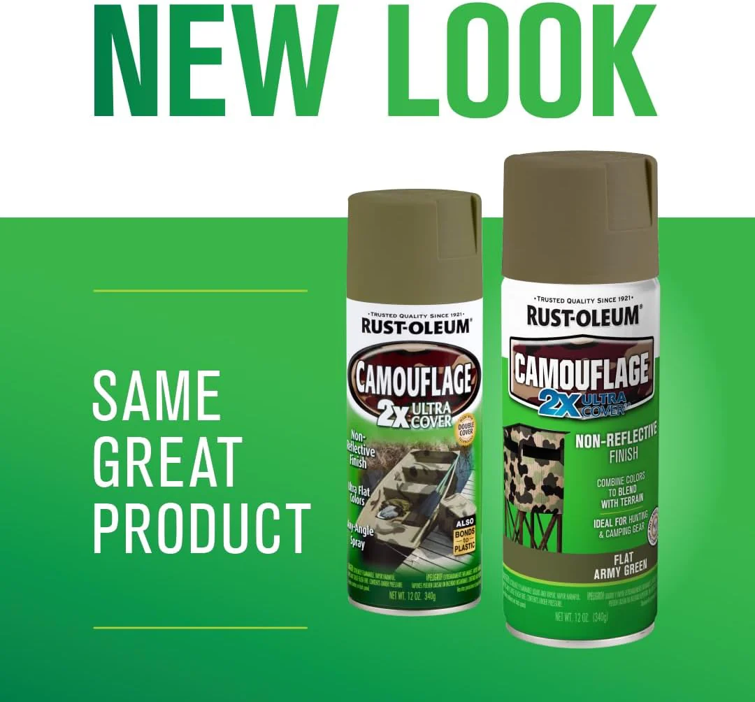 Rust-Oleum 279176 Camouflage 2X Ultra Cover Spray Paint, 12 oz, Army Green - Image 3
