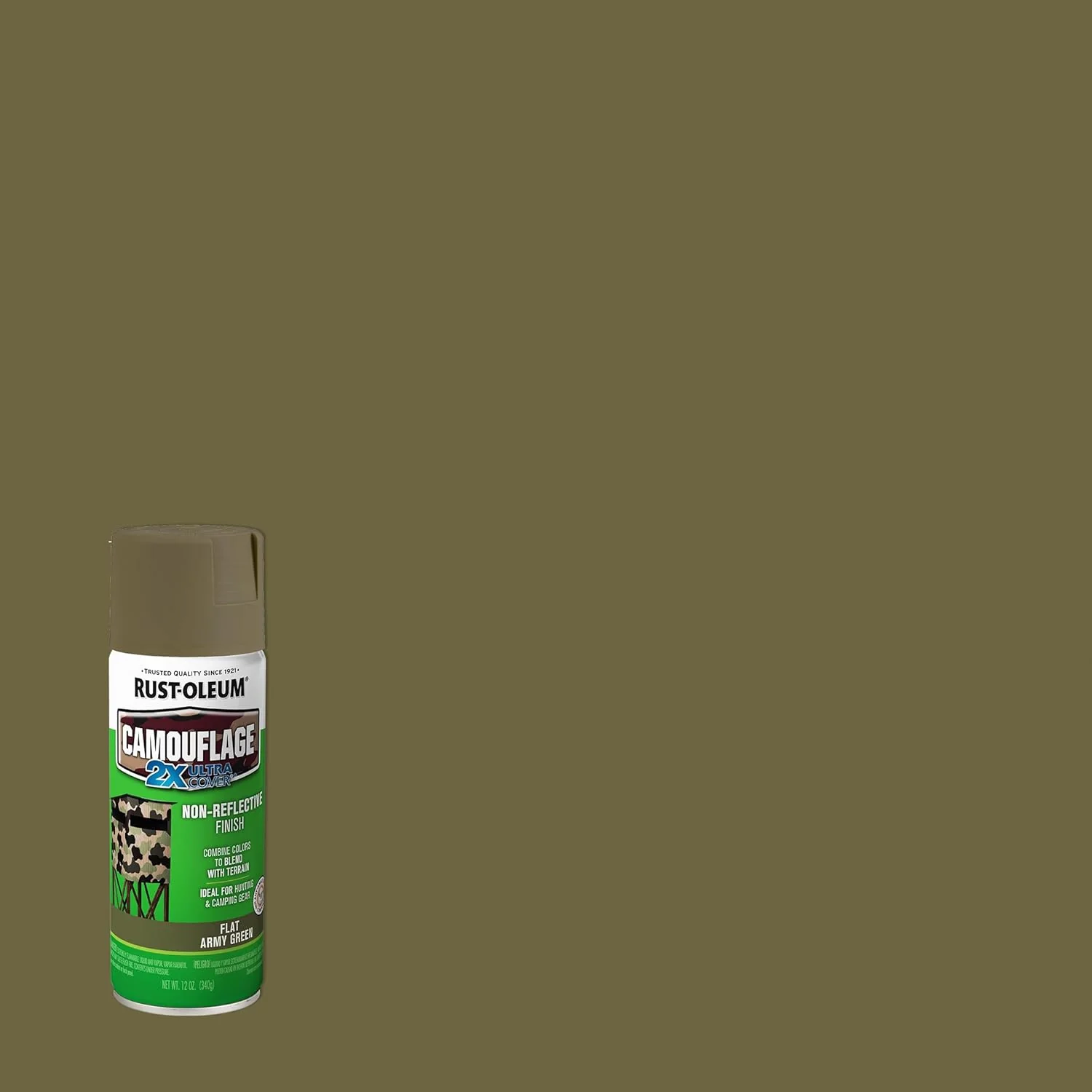 Rust-Oleum 279176 Camouflage 2X Ultra Cover Spray Paint, 12 oz, Army Green - Image 6