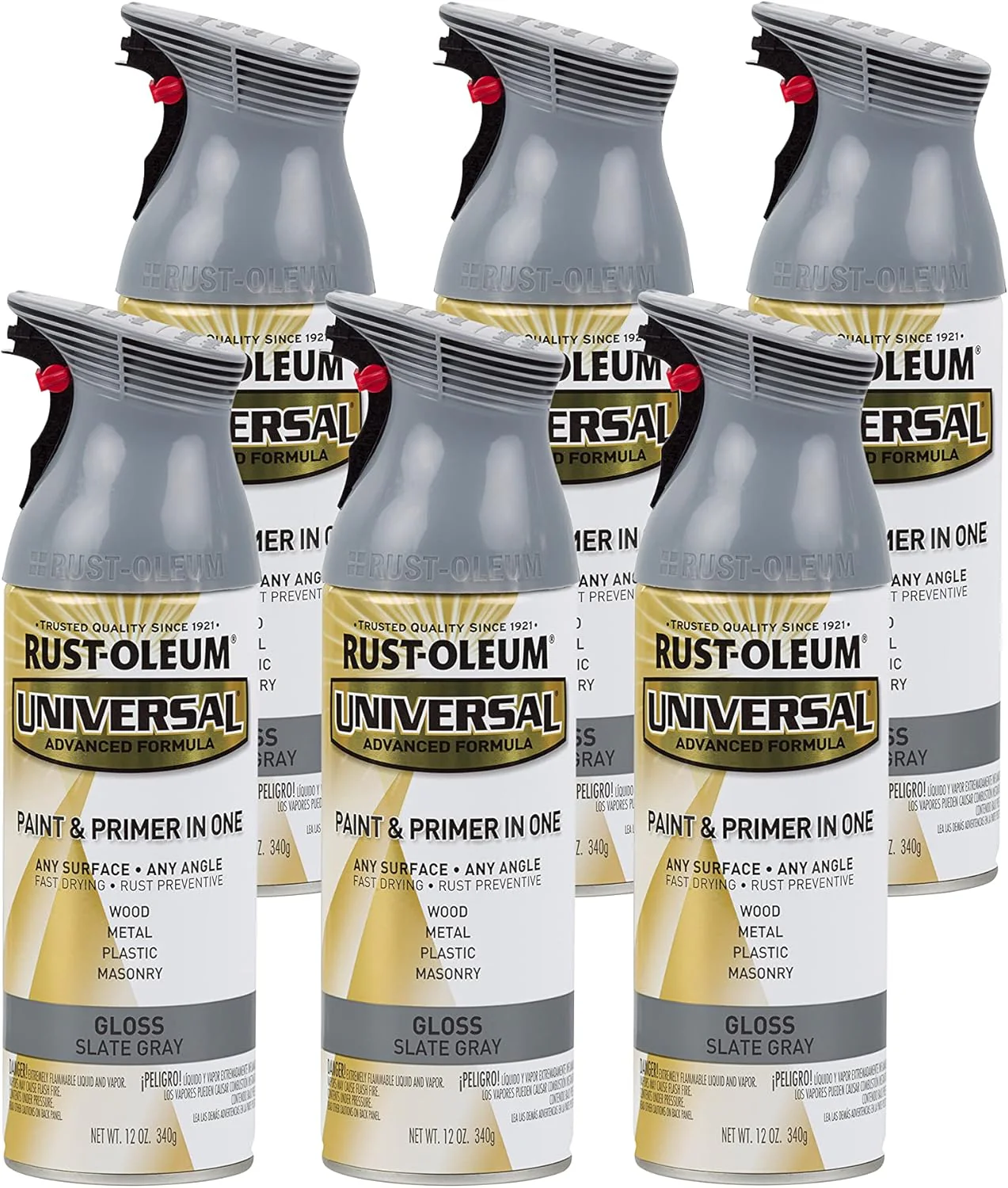 Rust-Oleum 282819 Universal All Surface Spray Paint, 12 oz, Matte Bittersweet (Pack of 6) - Image 2