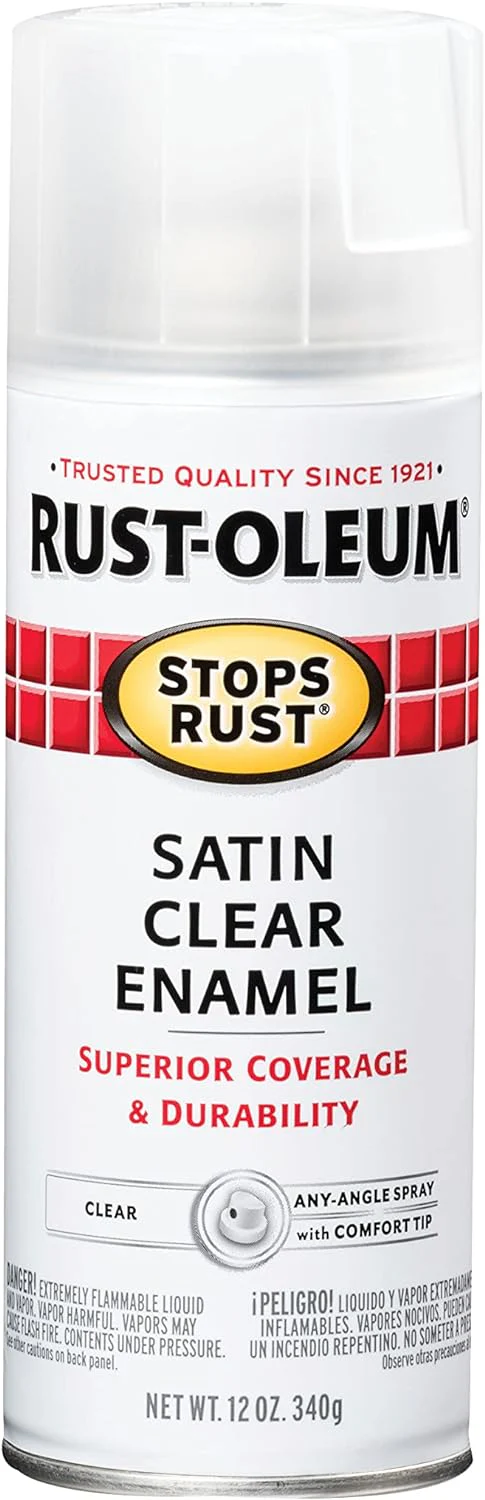 Rust-Oleum 285092 Stops Rust Spray Paint, 12 Oz, Satin Clear (Pack of 1) - Image 2